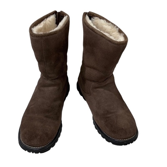 UGG Langley, Suede, fully lined sheepskin boots Size 7 GUC - Picture 1 of 11